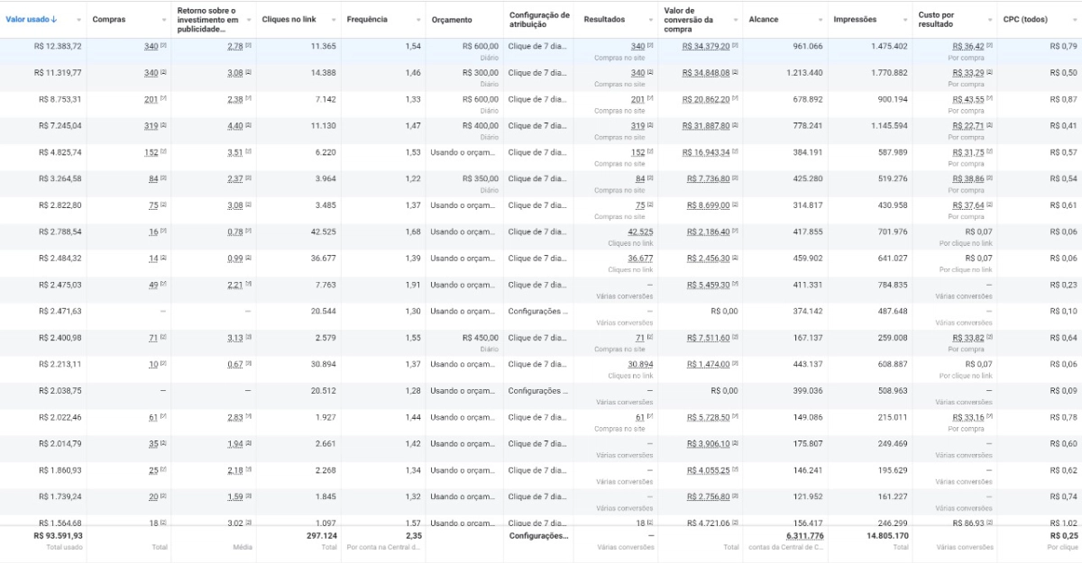 Resultado de campanha Google Ads com ROAS elevado